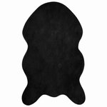 vidaXL Tapis en Fourrure Synthétique de Lapin Olite Noir 50 x 80 cm