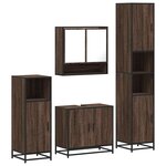 vidaXL Ensemble de meubles de salle de bain 4 Pièces chêne marron
