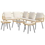 vidaXL Ensemble de canapé de jardin 4 Pièces Naturel polyrotin