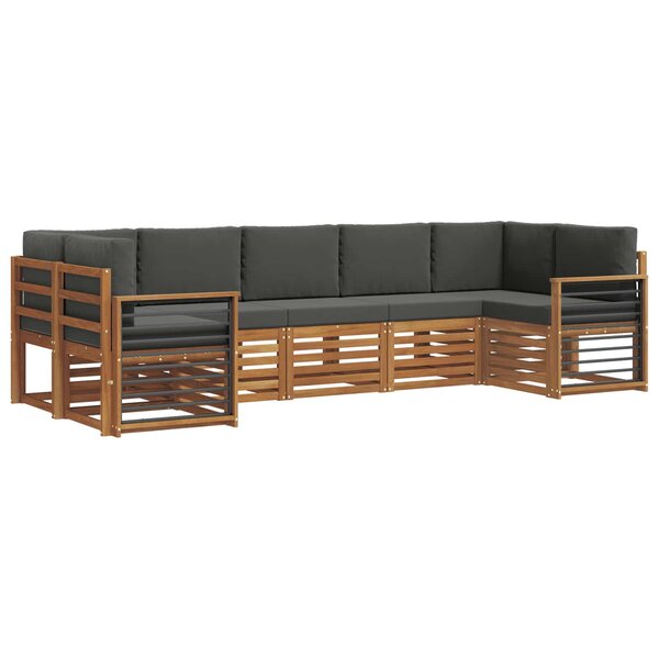 vidaXL Ensemble de canapés d'extérieur 7 pc Naturel et Anthracite