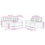 vidaXL Ensemble de canapés 2 Pièces coussins gris clair tissu
