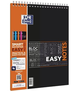 Bloc Notes Spirale 'Easynotes' Connecté Scribzee 5x5 160 p 210 x 315mm 4 perfos OXFORD