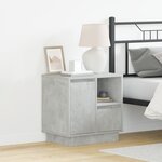 vidaXL Tables de chevet avec LED 2 pièces gris béton 50x34 5x50 cm