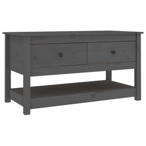 vidaXL Table basse Gris 102x49x55 cm Bois massif de pin