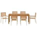vidaXL Ensemble de salle à manger pour jardin 7 Pièces Beige
