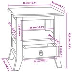 vidaXL Cabinet de chevet avec tiroir Marron 40 x 40 x 45 5 cm