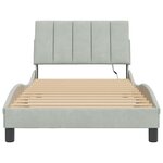 vidaXL Cadre de lit avec LED sans matelas Hanko gris clair 100x200cm velours