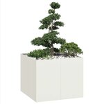 vidaXL Jardinière blanc 100x100x80 cm acier