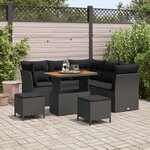 vidaXL Ensemble de canapé de jardin 8 Pièces Noir polyrotin