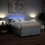vidaXL Sommier à lattes de lit avec matelas Gris clair 140x190cm Tissu