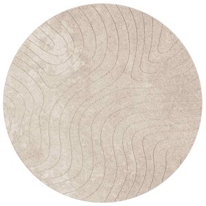vidaXL Tapis de surface Rond PALMERAS Beige Ø 120 CM Polyester