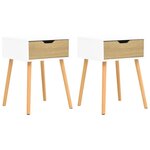 vidaXL Tables de chevet 2 Pièces Blanc/chêne sonoma Bois d'ingénierie