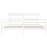 vidaXL Cadre de lit sans matelas blanc bois massif