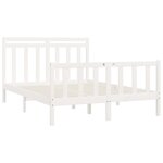vidaXL Cadre de lit Blanc Bois de pin massif 150x200 cm Très grand