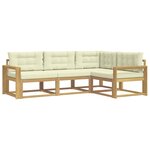 vidaXL Ensemble de canapés d'extérieur 3 pc Blanc et crème Polyester