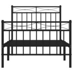 vidaXL Cadre de lit métal sans matelas avec pied de lit noir 90x200 cm