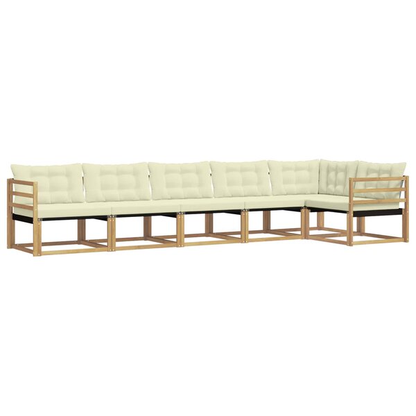vidaXL Ensemble de canapés d'extérieur 6 Pièces Blanc et crème