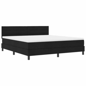 vidaXL Lit à ressorts avec matelas avec LED Noir 180 x 200 cm tissu