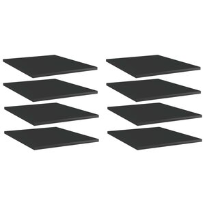 vidaXL Panneaux de bibliothèque 8 Pièces noir brillant bois d’ingénierie