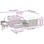 vidaXL Ensemble de canapé de jardin 12 Pièces Gris Gris foncé