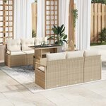 vidaXL Ensemble de canapé de jardin avec coussin 7 Pièces beige et crème