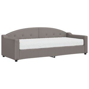 vidaXL Lit de jour avec matelas taupe 80x200 cm tissu