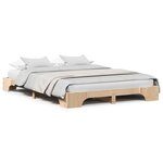 vidaXL Cadre de lit Pin massif 140 x 200 cm Bois massif en pin