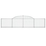 vidaXL Paniers à gabions arqués 2 Pièces 300x30x60/80 cm Fer galvanisé