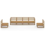 vidaXL Salon de jardin 6 Pièces marron miel bois de pin massif