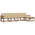 vidaXL Ensemble de canapés d'extérieur 5 pc Naturel et Beige
