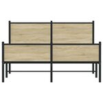 vidaXL Cadre de lit en métal sans matelas chêne sonoma 140x190 cm