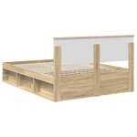 vidaXL Cadre de lit Chêne fumé 150 x 200 cm Bois d'ingénierie
