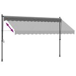vidaXL Auvent rétractable anthracite 350x150 m tissu et acier