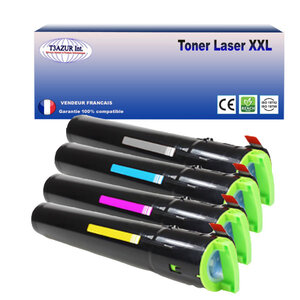 Lot de 4 toner compatibles avec ricoh aficio mpc2030  mpc2050 remplace ricoh 842057/58/59/60 (noir+couleur) - 10 000 pages + 9 500 pages - t3azur