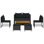 vidaXL Ensemble de canapé de jardin 6 Pièces Noir polyrotin