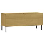 vidaXL Étagère à chaussures pieds en métal Brun 106x35x45 cm Bois OSLO