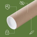 Pack and Move - Lot 10 tubes pour expédition et emballage - 10x100cm - Pour affiche et poster - Avec capuchon