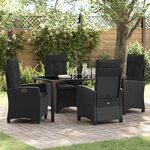 vidaXL Ensemble de salle à manger pour jardin 5 Pièces Noir polyrotin