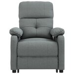 vidaXL Fauteuil inclinable électrique Gris foncé Tissu