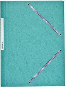 Chemise Carte Lustée 24 x 32 cm à rabats avec élastique et étiquette de dos Vert COUTAL