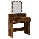 vidaXL Coiffeuse avec LED chêne fumé 80x41x144 5 cm