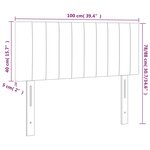 vidaXL Tête de lit à LED Gris foncé 100x5x78/88 cm Velours