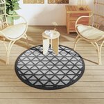 vidaXL Tapis d'extérieur ARAKIL noir Ø120 cm PP