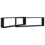 vidaXL Étagères cube murales 2 Pièces noir 100x15x30 cm bois d'ingénierie