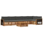 vidaXL Ensemble de canapés d'extérieur 7 Pièces Naturel et Anthracite