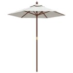 vidaXL Parasol de jardin avec mât en bois sable 196x231 cm