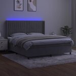 vidaXL Sommier à lattes de lit matelas et LED Gris clair 180x200 cm