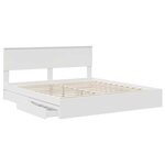 vidaXL Lit de Rangement Blanc 180 x 200 cm Bois d'ingénierie