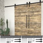 vidaXL Kits de fixation pour porte coulissante 2 Pièces 200 cm Acier Noir