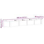 vidaXL Lit de Jardin Surélevé Brun avec Aspect Bois 400x80x44 cm en Acier